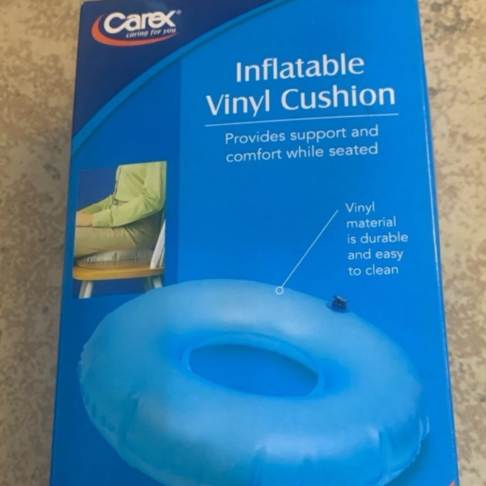New! Carex Inflatable Vinyl Cushion For Wheelchairs, Vinyl, Size: 13” X 3”